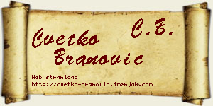 Cvetko Branović vizit kartica